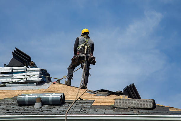 Professional Gutter Installation technician working in Randalia, IA